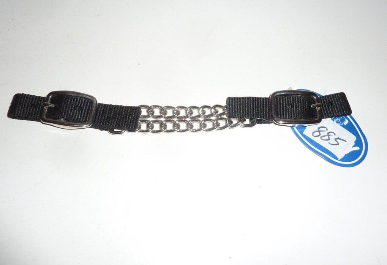 New Formay Adjustable Double Chain Black Nylon Curb Strap S-59