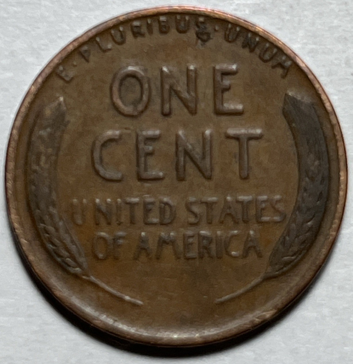 1938 D Lincoln Wheat Penny Error Strike Through Copper Shaving Reverse
