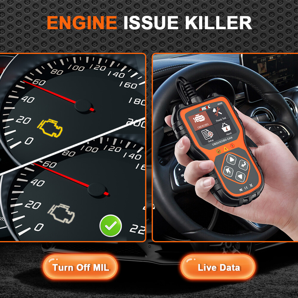 Car OBD2 Scanner Fault Code Reader Diagnostic Scan Tool Check Engine Emission