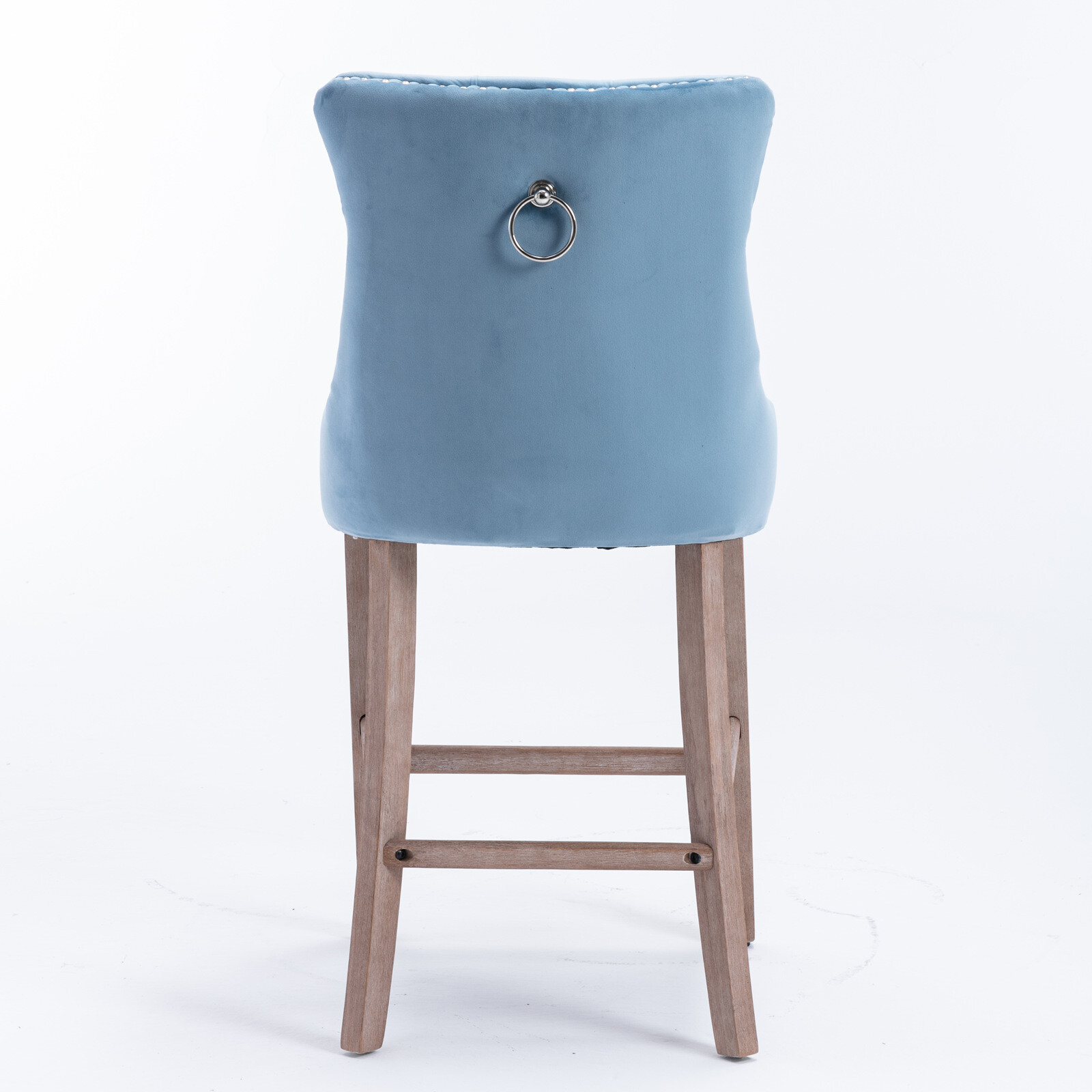 2 Set Velvet Barstools Kitchen Counter Pub Bar Stools Chairs Button Tufted Blue