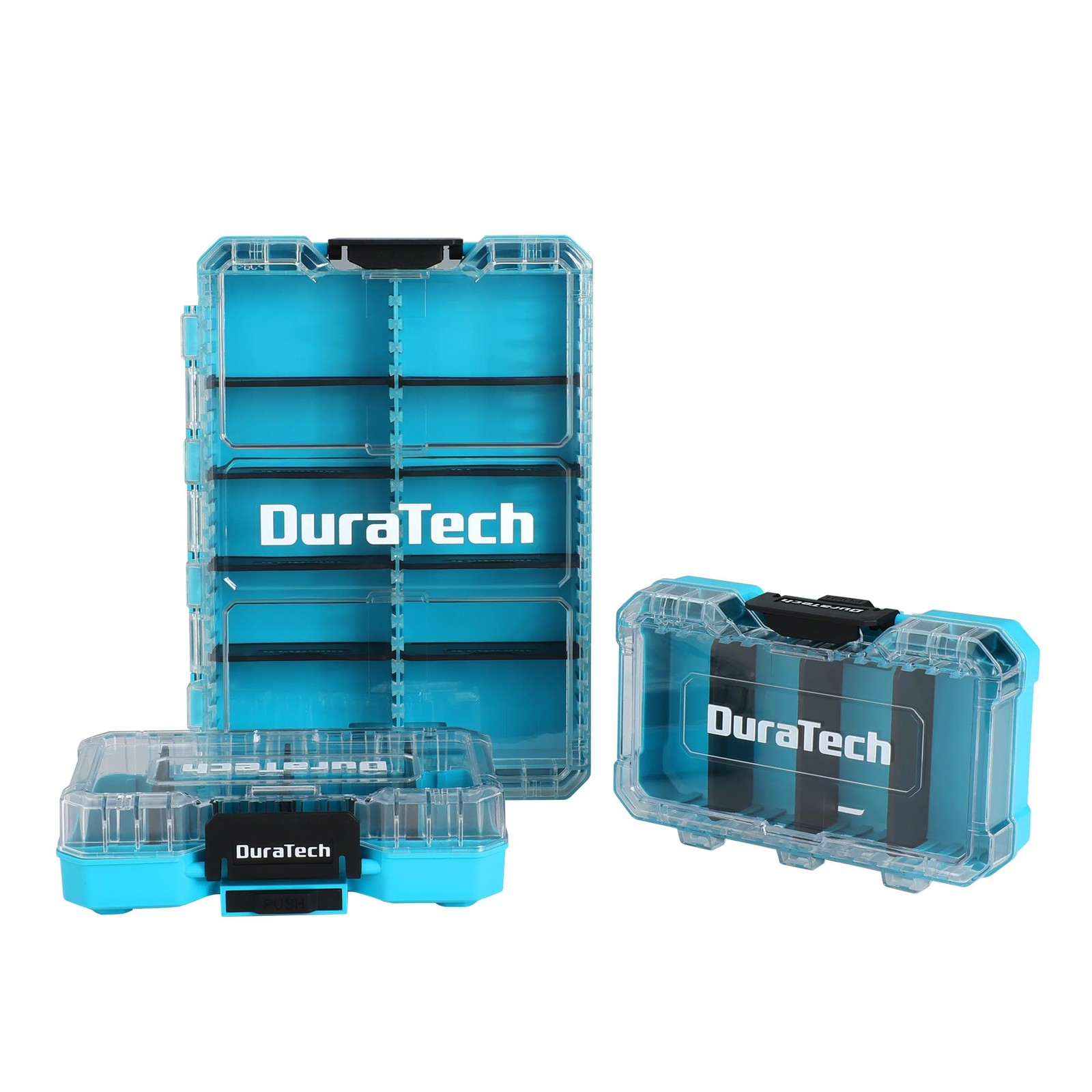 DuraTech 3 Pieces Small Parts Organizer, 14 7.48 x x 4.13 inches, Blue