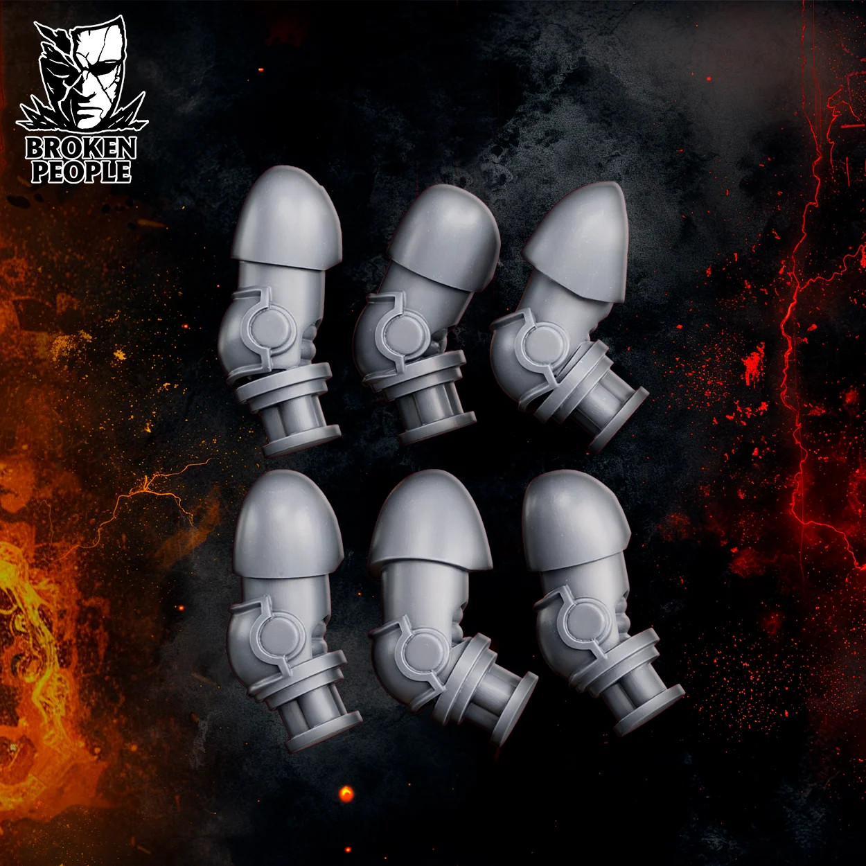 Augmented Power Armor Arms - 28mm Heroic Black Lions - Resin Tabletop Miniature