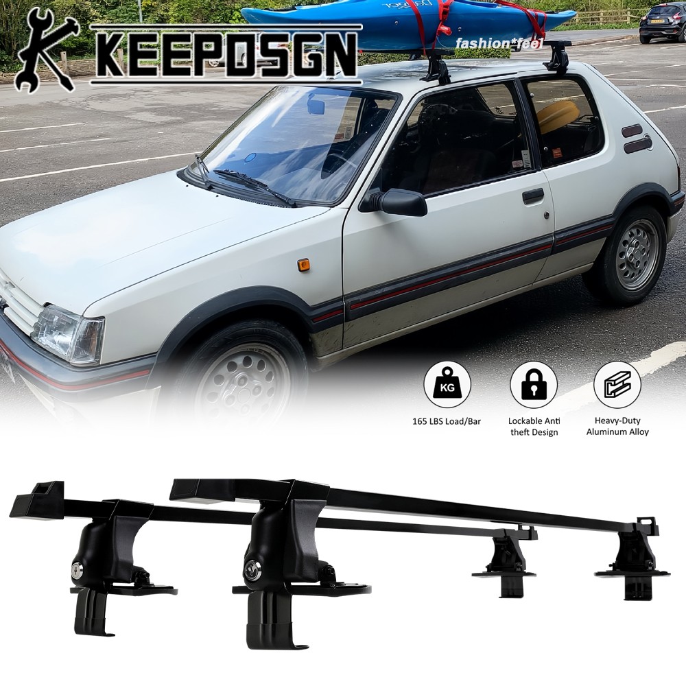 Top Roof Rack Cross Bars Cargo Carriers Luggage w/ Lock Aluminum for Peugeot 205