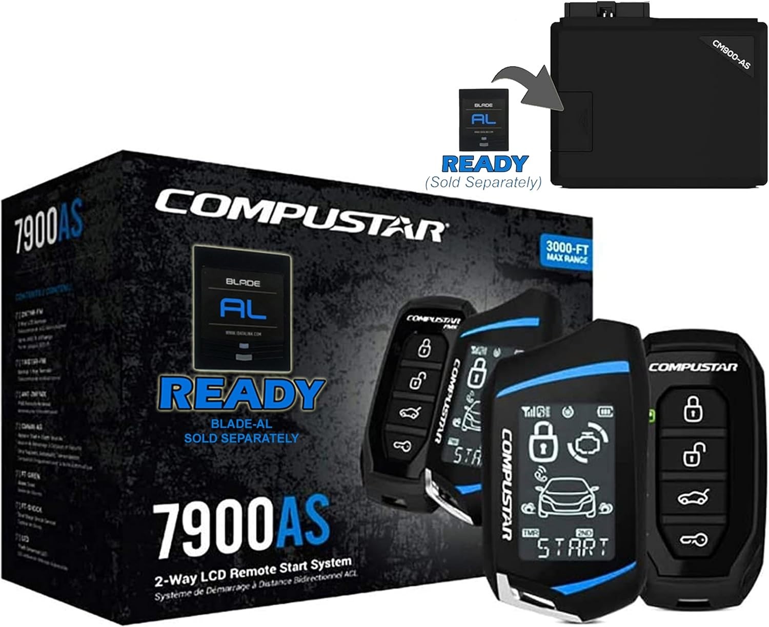 All-in-One Remote Start & Alarm, 3000ft Range