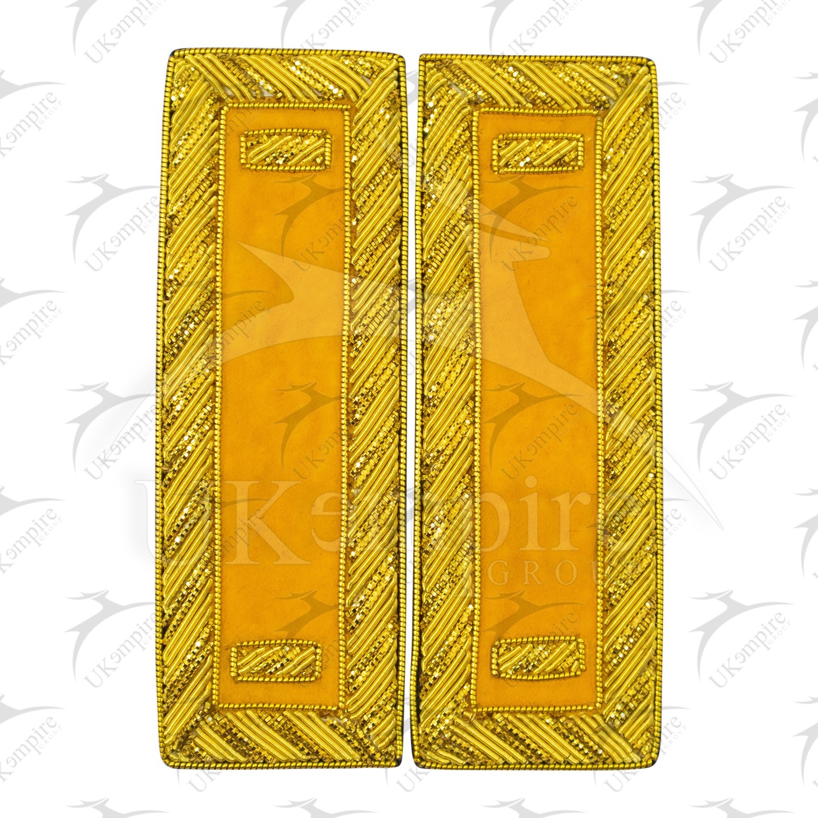 Civil War US Officer Shoulder Boards 1st Lieutenant (One Bars) Cavalry Yellow