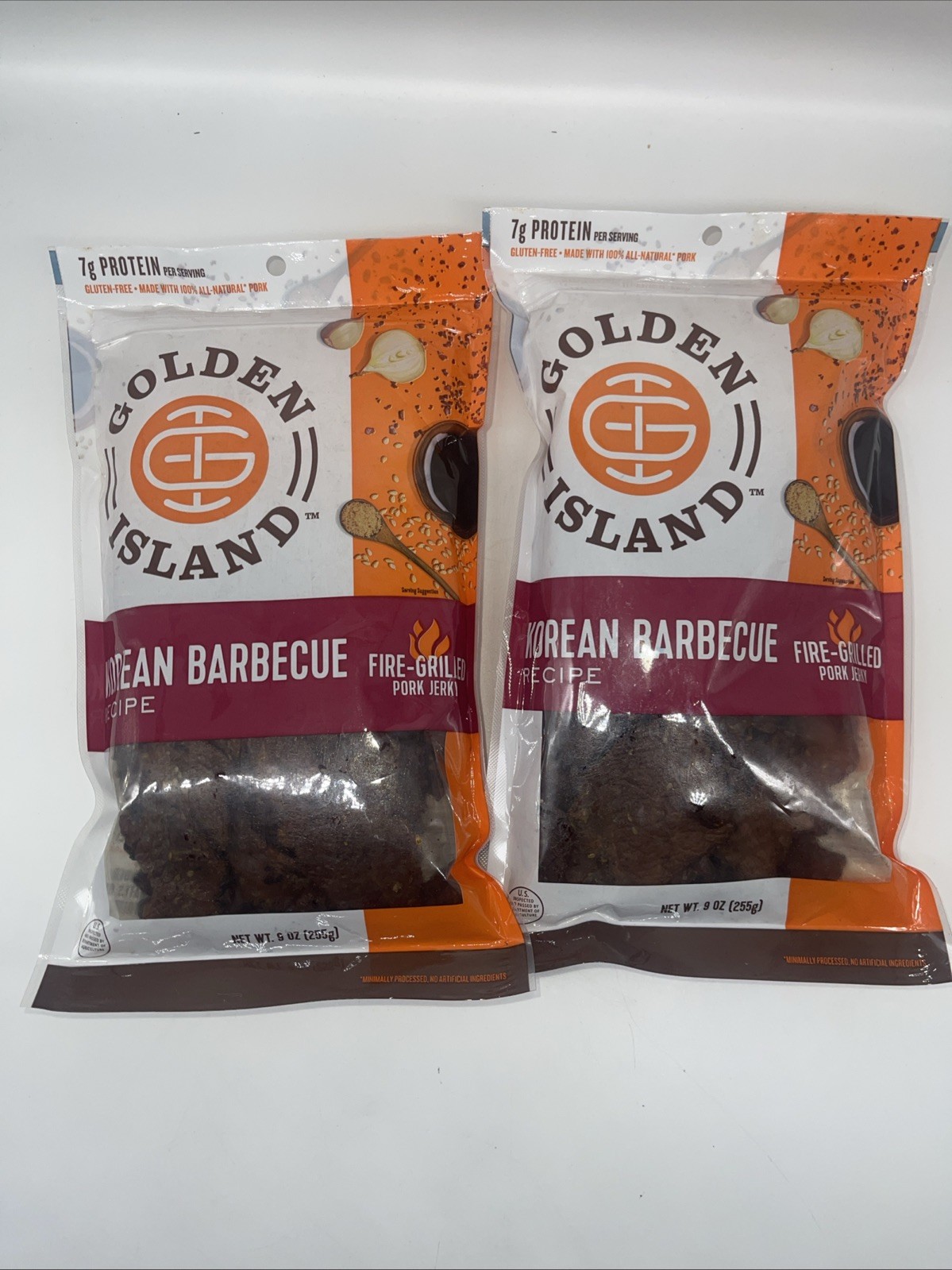 2 Packs Golden Island Korean BBQ Pork Jerky 14.5 oz Each Pack Exp 01/2027