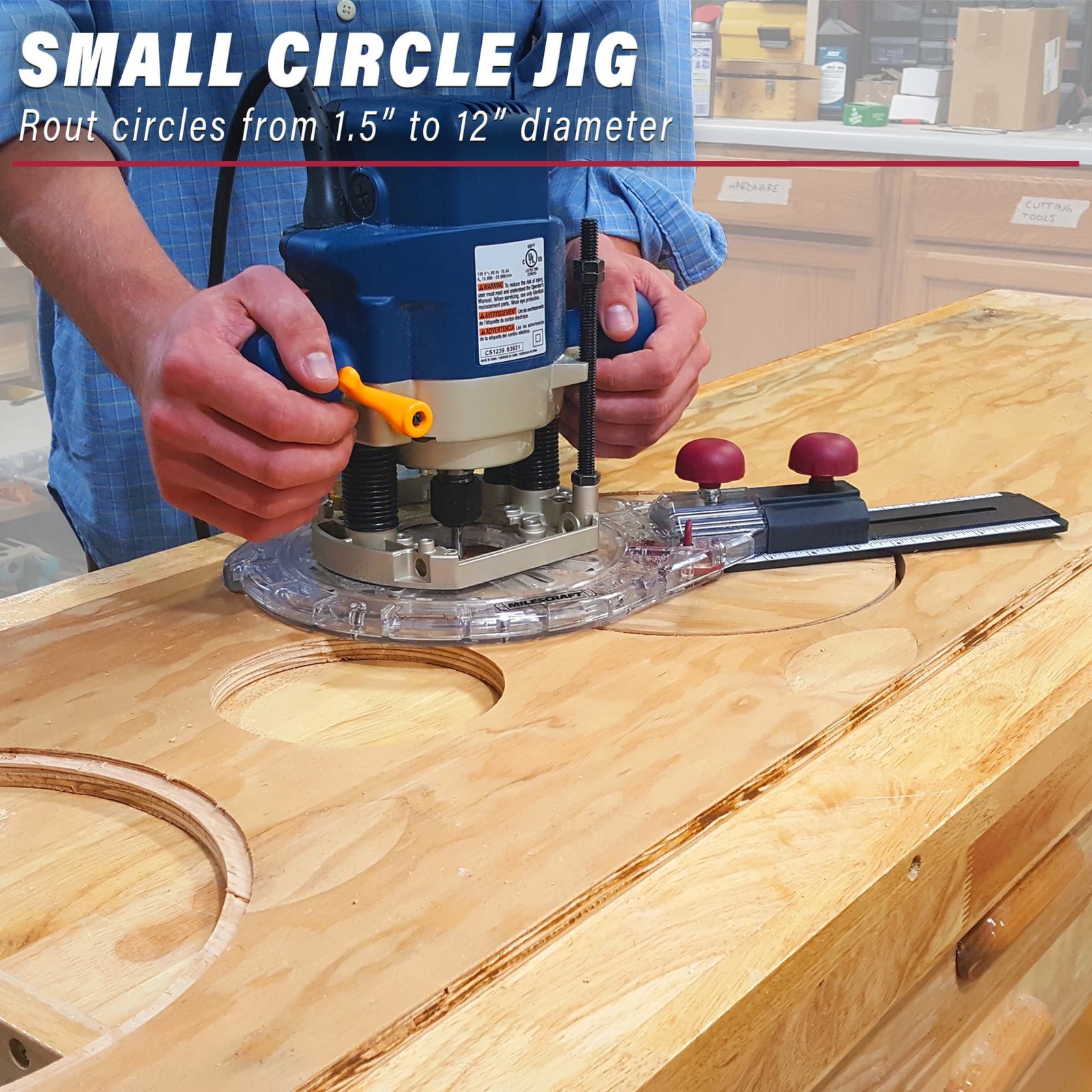 Circle Guide Kit Precision Router Cutting Jig 1.5” to 52” Offset Base 1219