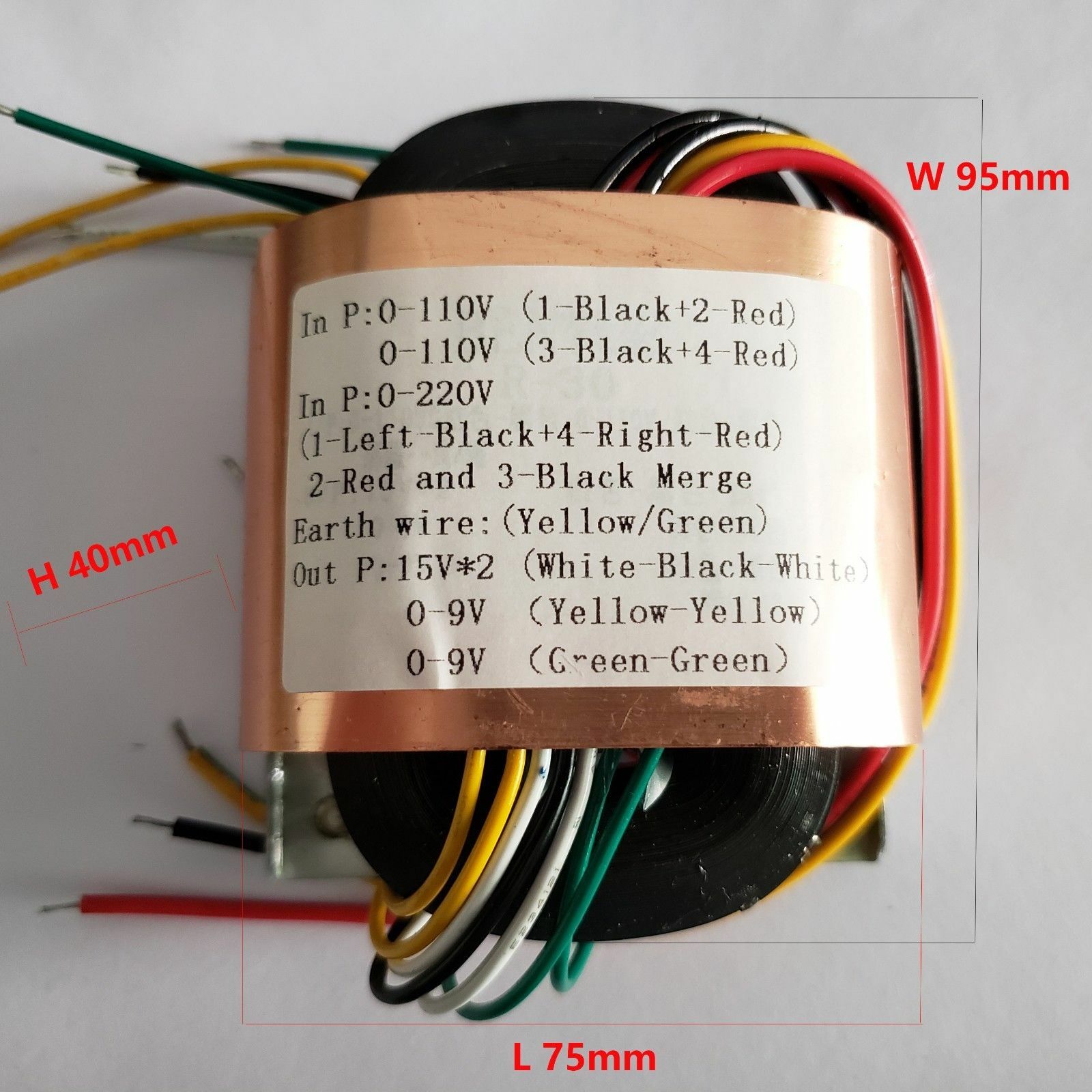 R30 R-Core 40W DAC Power Supply Audio Transformer 15V-0-15V 9V 9V 1A (110V/220V)