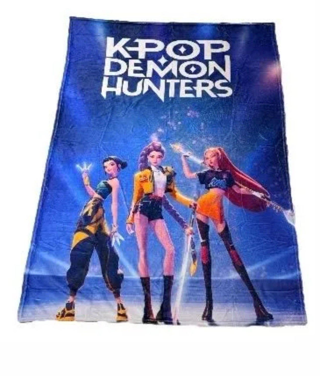 KPOP DEMON HUNTERS Blanket Character Pattern Blue Multicolor, Anime Theme
