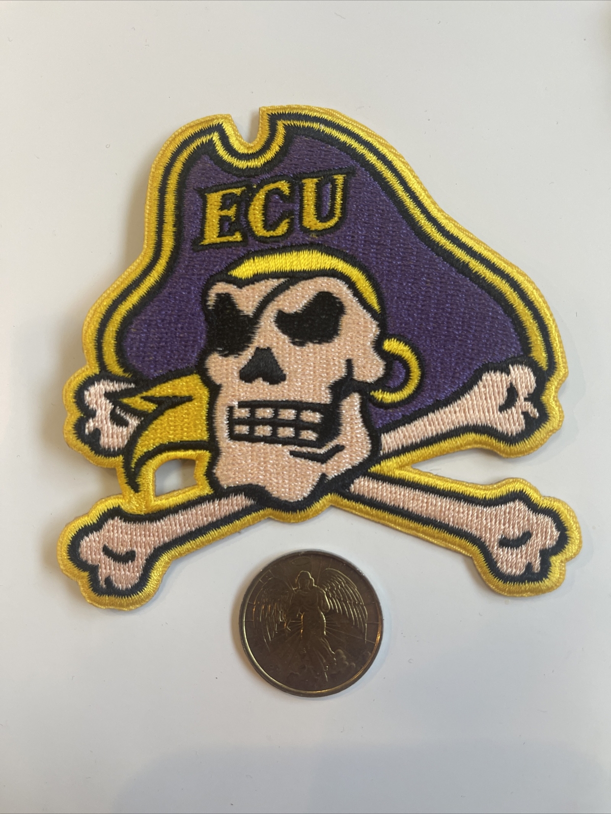 ECU East Carolina Pirates Vintage Embroidered Iron On Patch AWESOME  3.5” X 3.5”