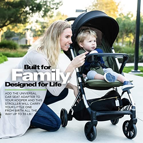 JOOVY KOOPER LIGHTWEIGHT BABY STROLLER REMOVABLE SWING-OPEN TRAY - BLACK