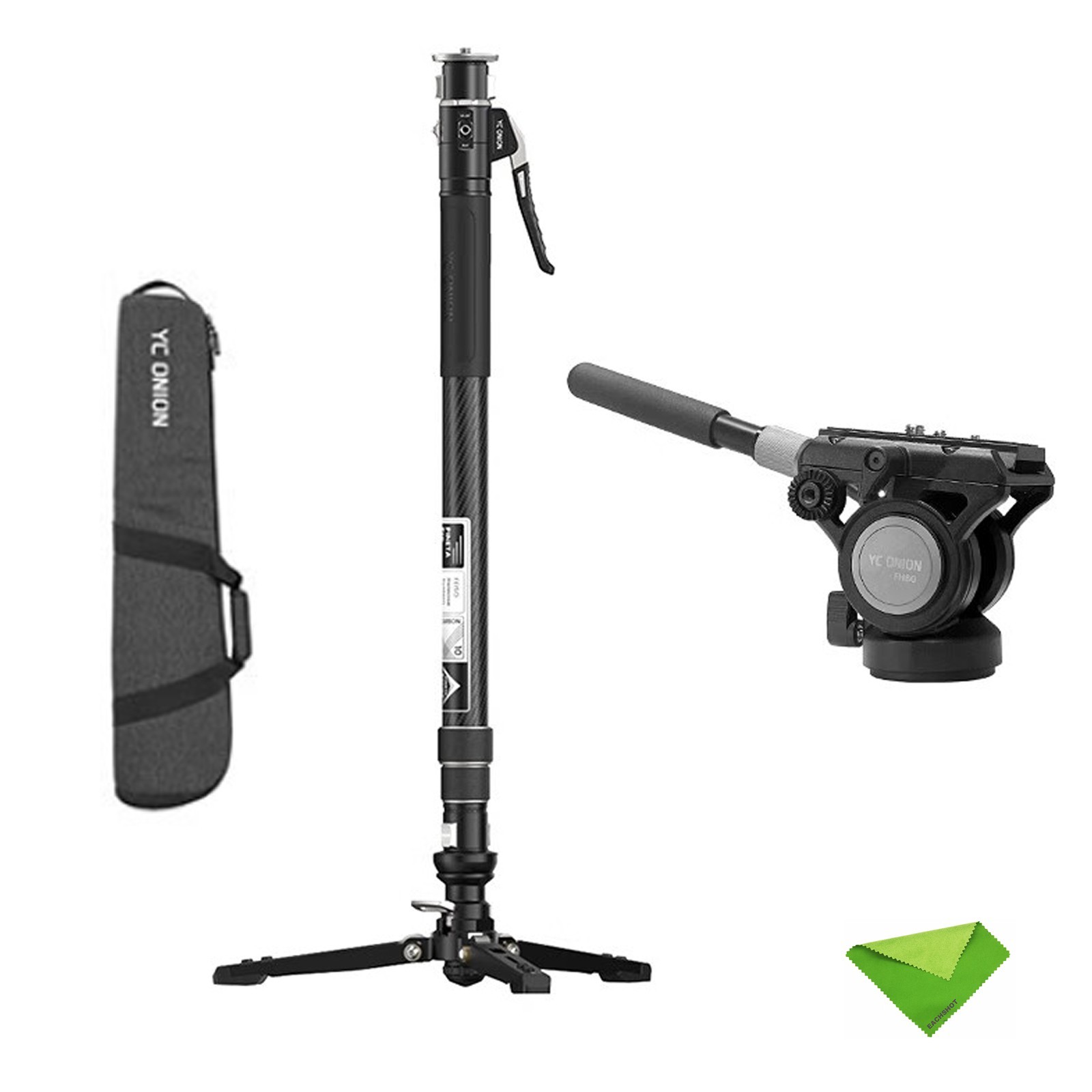 YC Onion Pineta Pro Carbon Fiber Monopod with FH60 Fluid Head and Pedal Base
