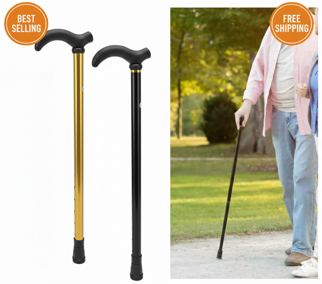 Adjustable Folding Walking Cane Collapsible Senior Mobility Stick