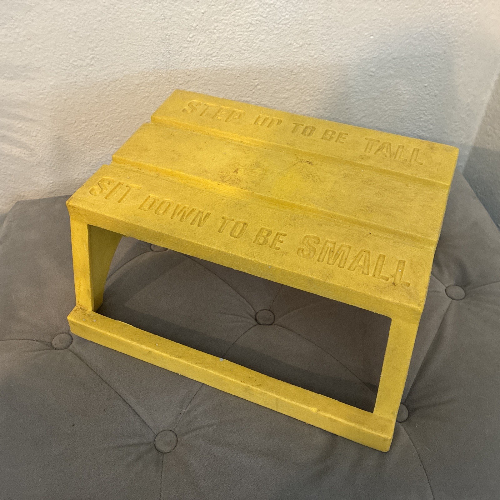 VTG Empire Step Stool Yellow Step Up To Be Tall Sit Down To Be Small 1979 RARE