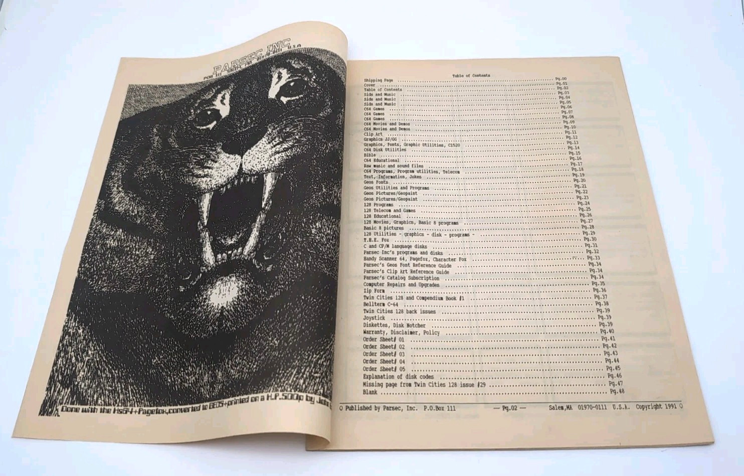 Vintage PARSEC INC. Commodore 128 C128 Catalog Mailer 1991 Retrocomputing RARE