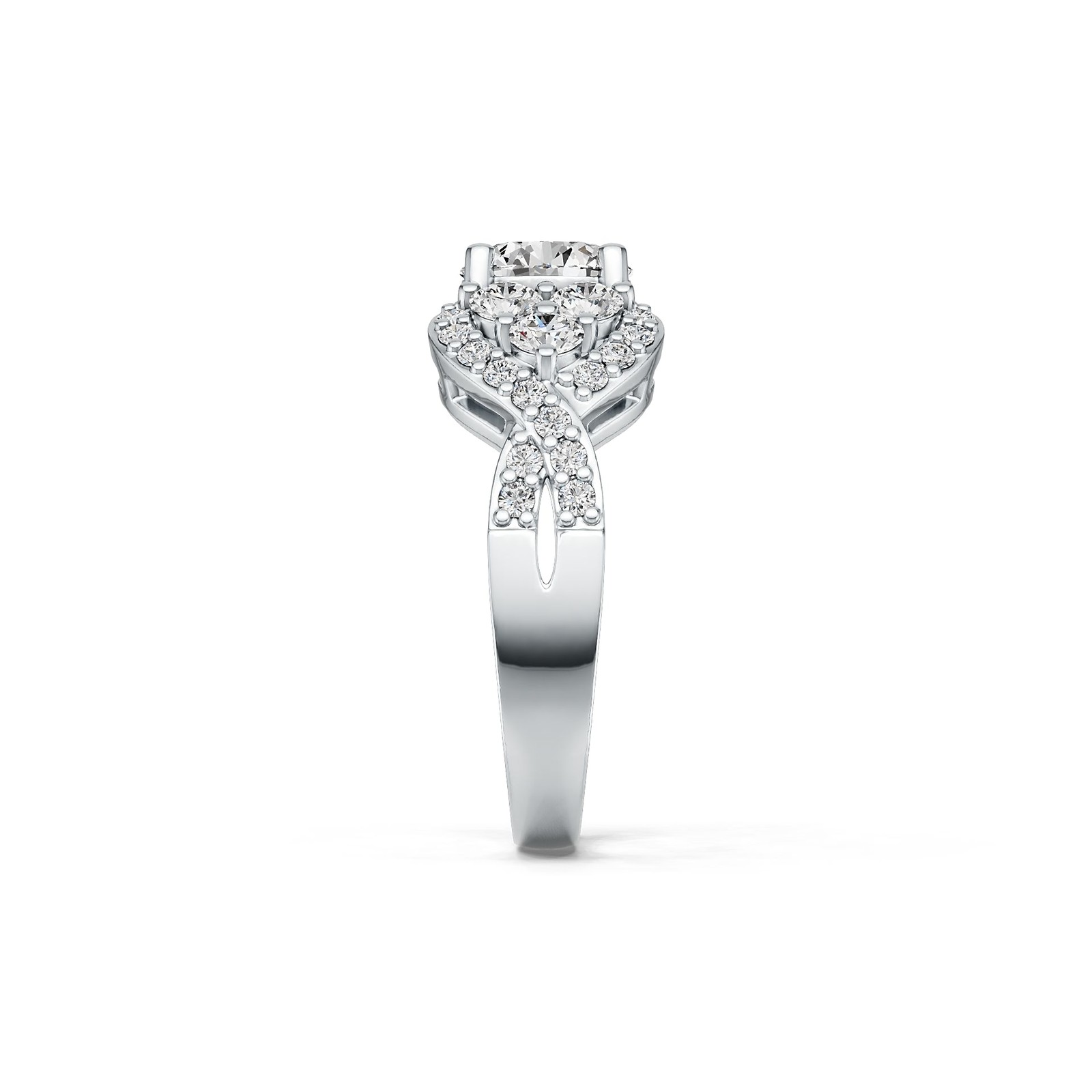 Sterling Silver Semi Mount Ring Setting Round RD 7x7mm with White Topaz