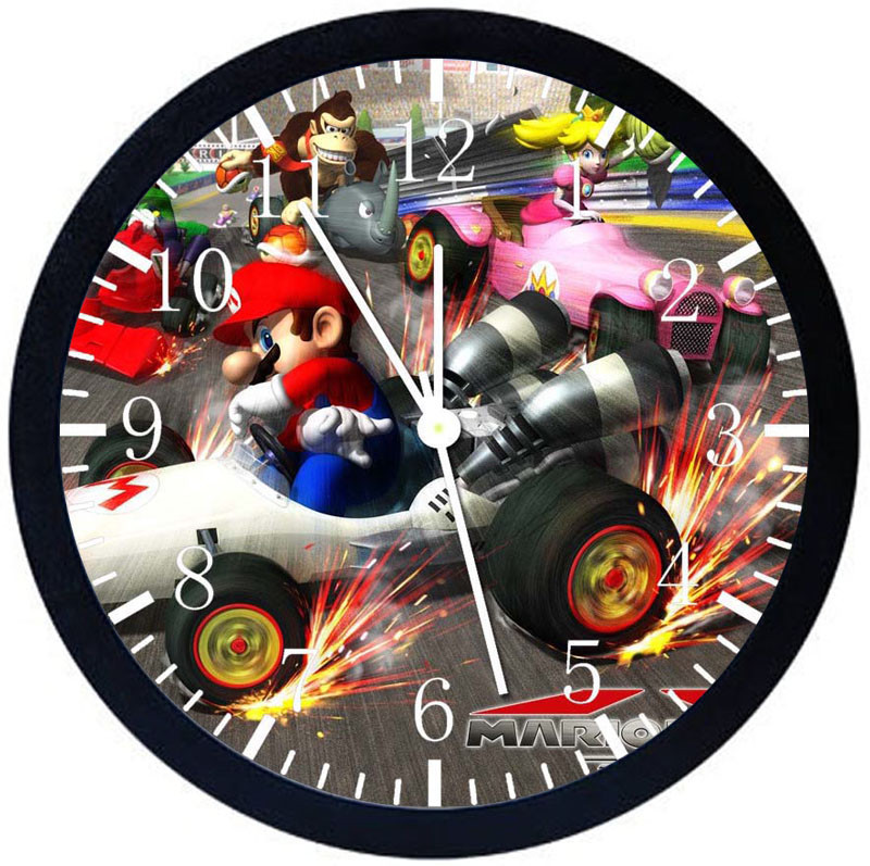 Super Mario Black Frame Wall Clock Nice For Decor or Gifts Z91