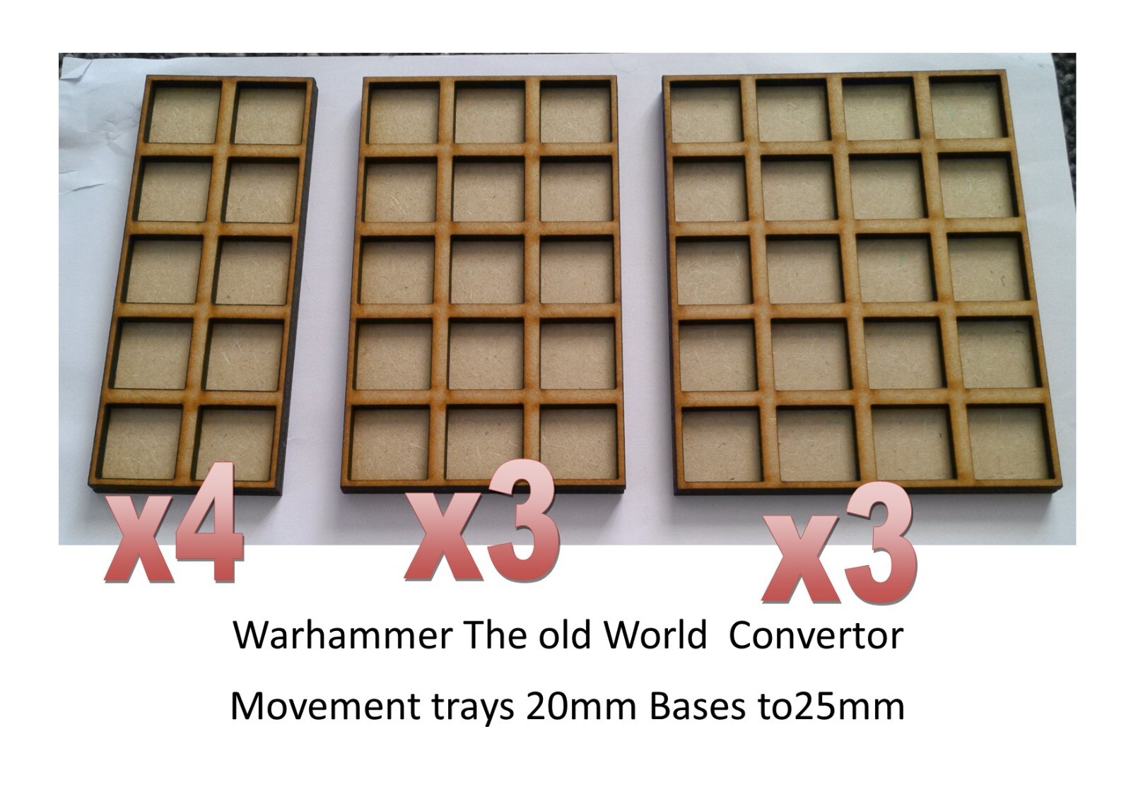 10x Warhammer The old World Convertor Movement trays 20mm to 25mm