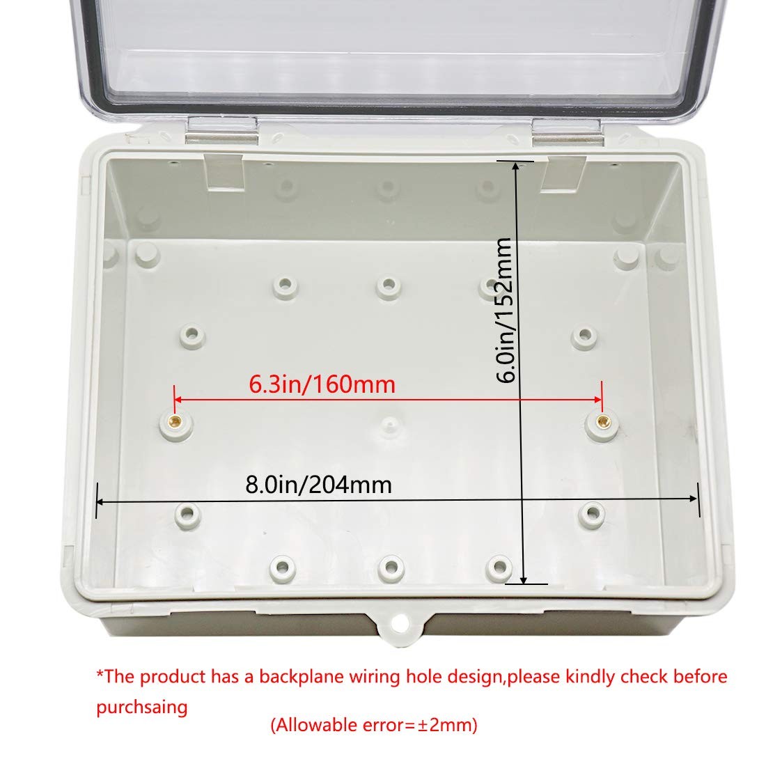 Junction Box ABS Plastic Dustproof Waterproof IP65 Electrical Boxes Hinged Sh...