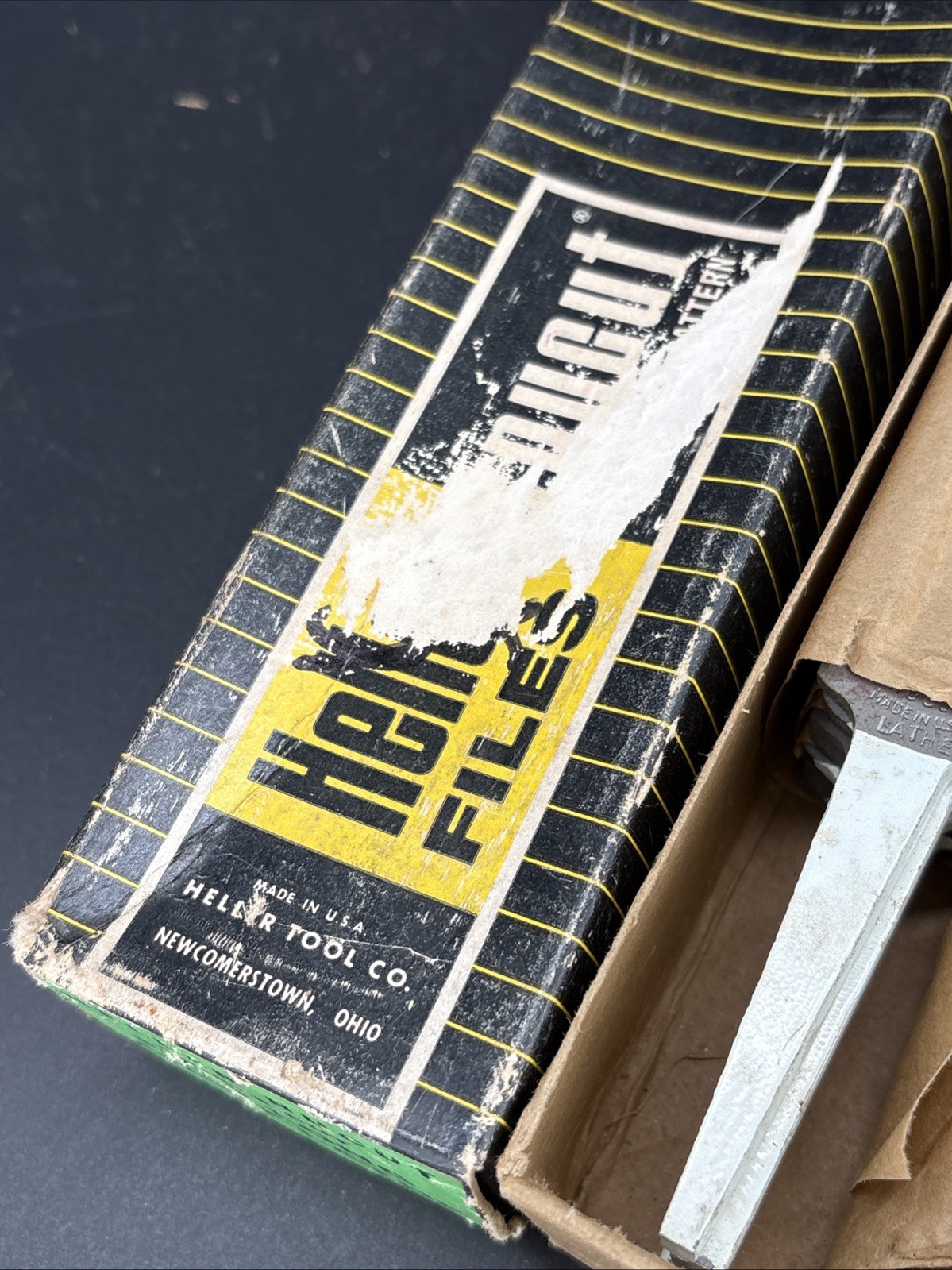 Heller NuCut Single Cut Long Flat Angle Lathe 10” File Unused With Horse Logo