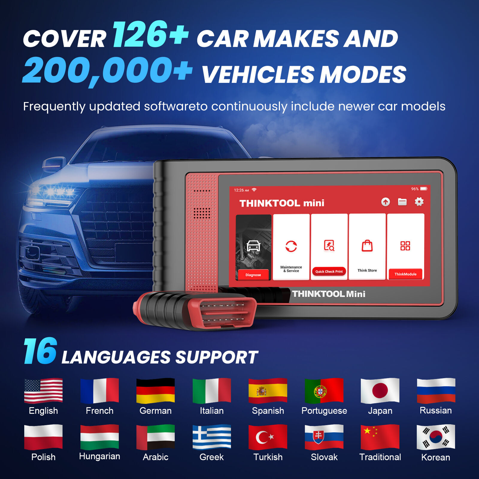 Thinktool Mini 2 OBD2 Auto Diagnostic Scanner Tool All System E.CU Coding CANFD