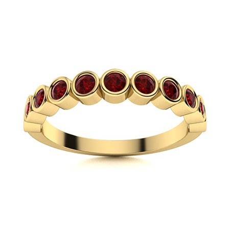 Womens day Sale 925 Silver Round Garnet Gemstone Full Eternity Ring