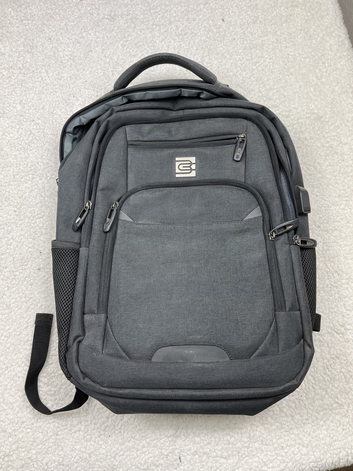 Bruno Cavalli Laptop Bag USB Charging Backpack, 15.6 Inch Laptop, Black