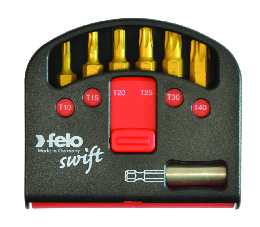 Felo 52731 Swift Box 6 Pc. TiN Torx Bit Set T10-T40 w/ Case & Bit Holder
