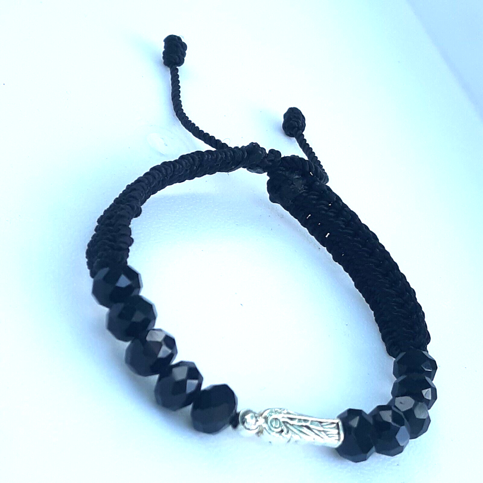 Protection Bracelets Saint Jude Black Crystal and black string
