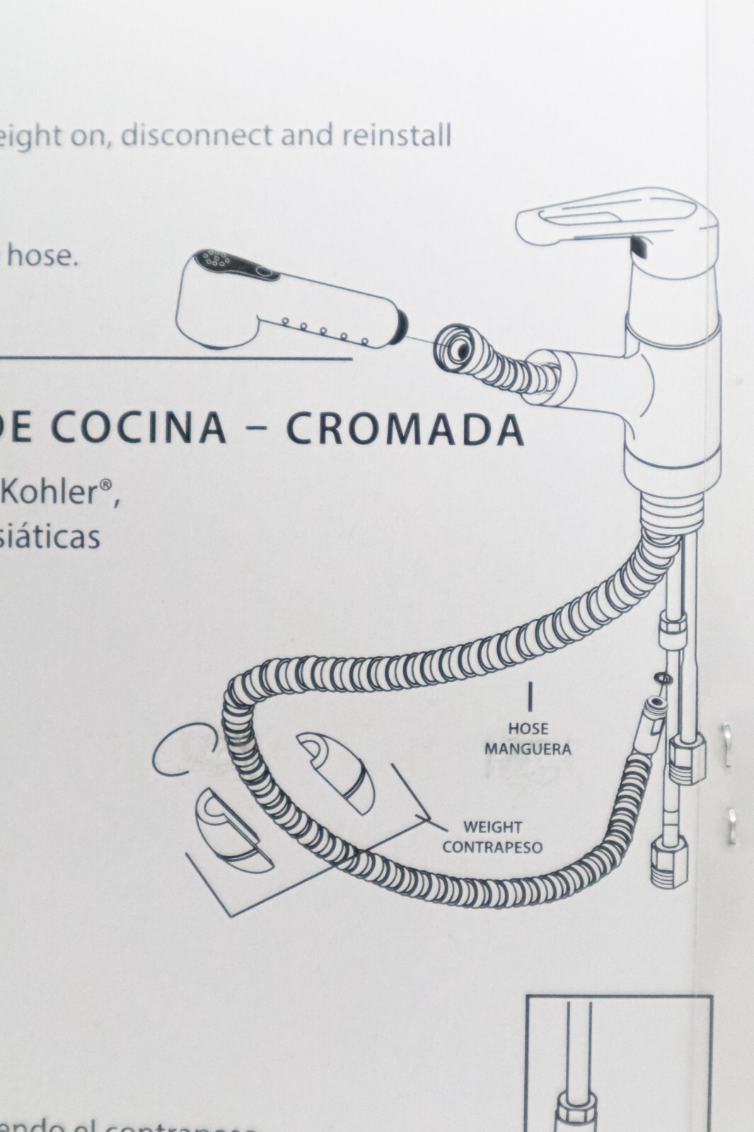 Jones Stephens Pull-Out Kitchen Faucet Hose Universal Style Chrome Plated K53090