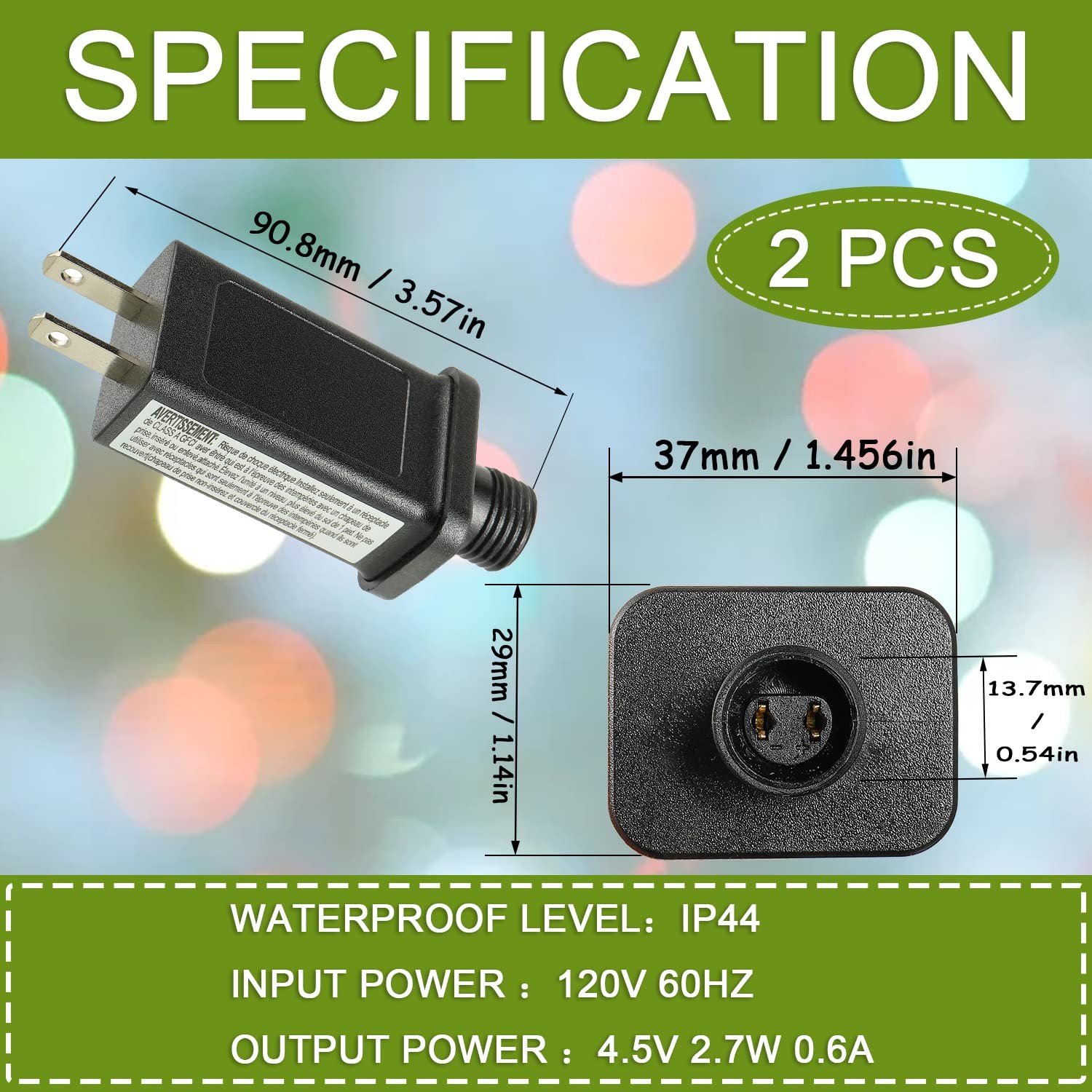 4.5V 2.7W LED Transformer Replacement Class 2 Power Supply IP44 Low Voltage