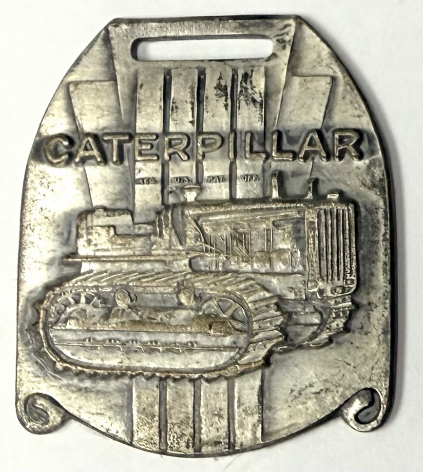 Vintage Caterpillar Tractor Watch Fob Peoria Illinois Crawler Dozer Advertising