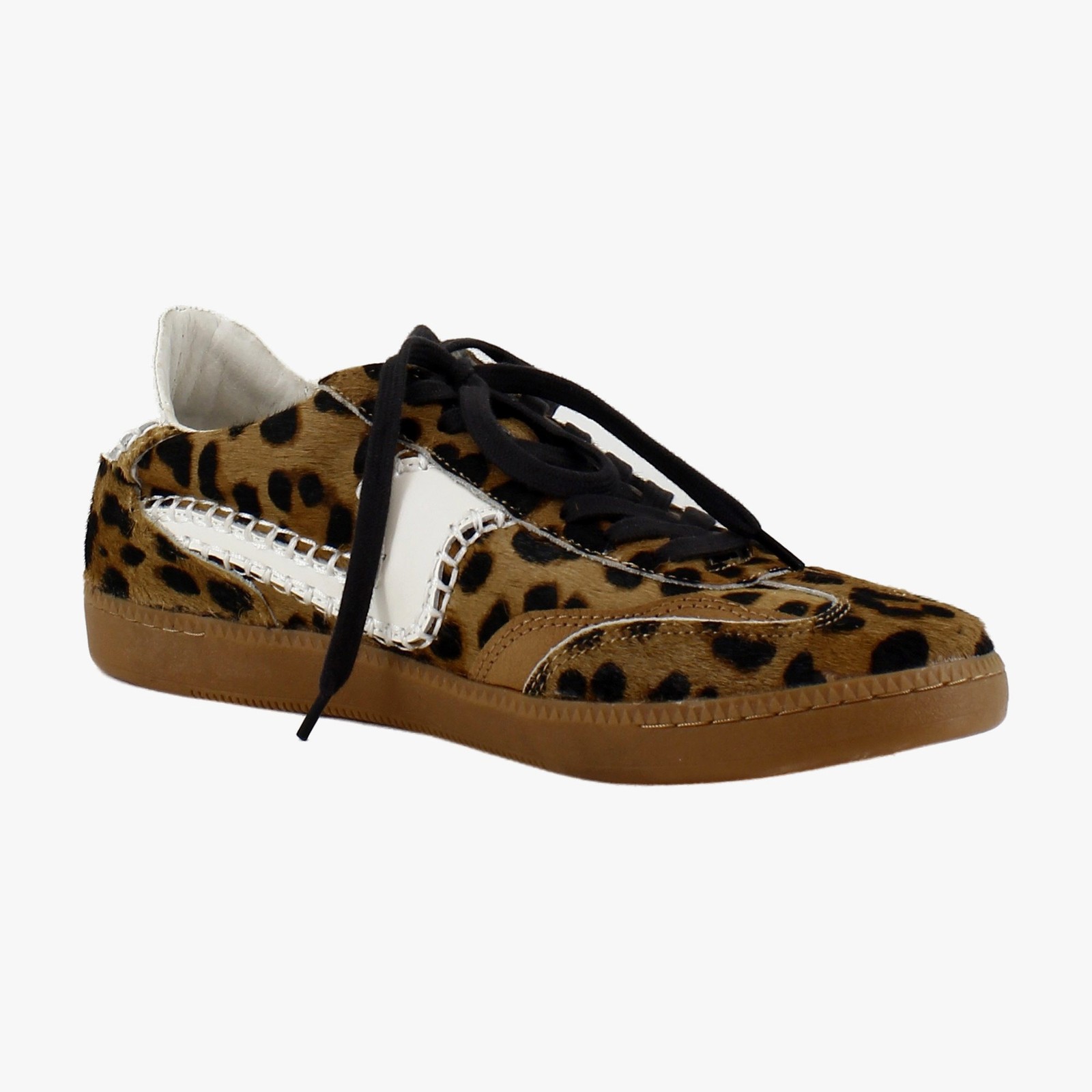 Dolce Vita Notice Stitch Women's Fashion Sneakers Dark Leopard Calf Hair