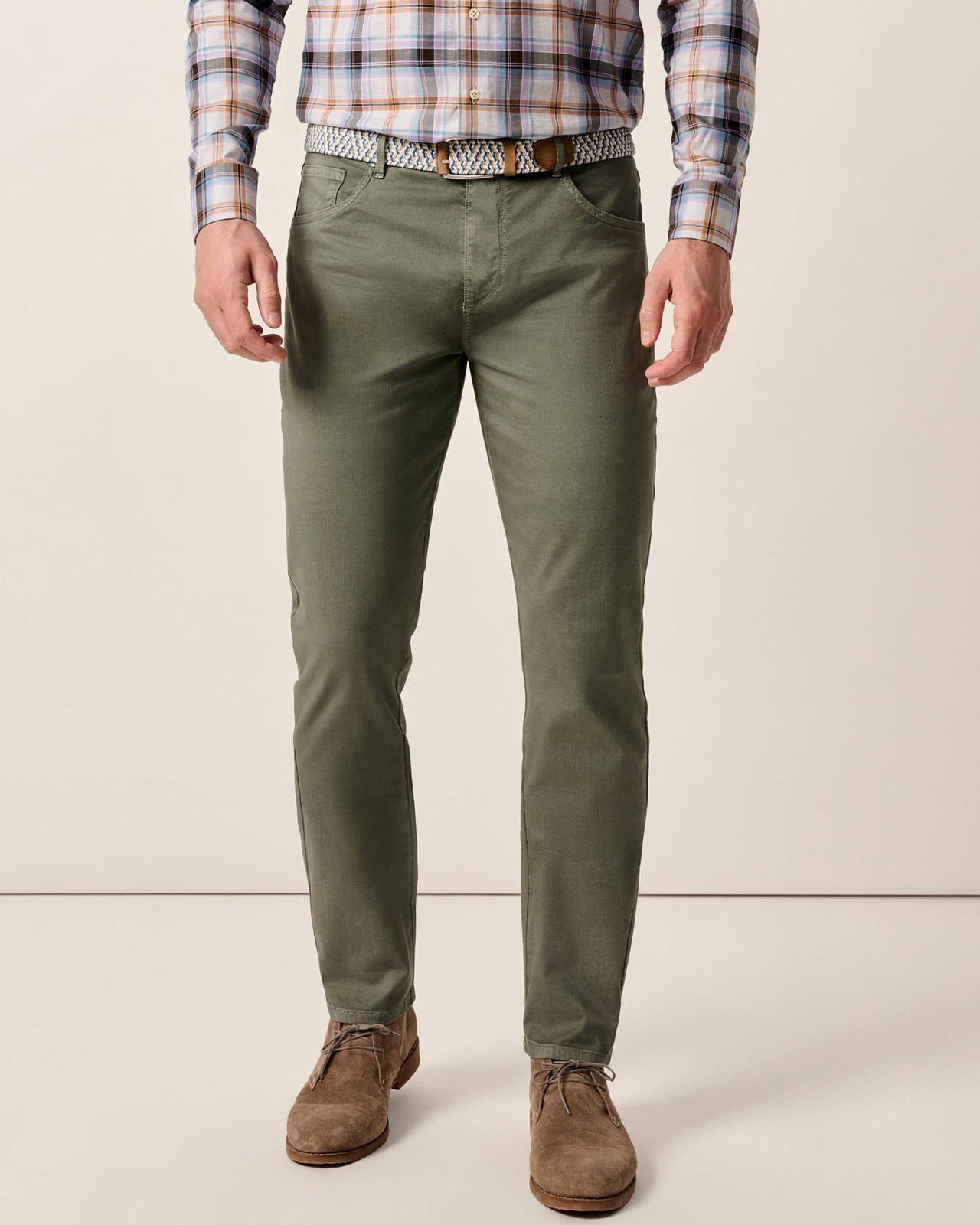 johnnie-O Carmel Sateen 5-Pocket Pants Mens Agave Green Size 38x30 (7852790)