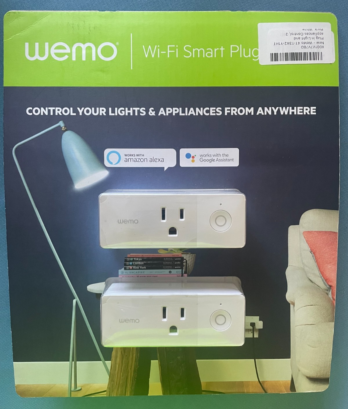 Wemo WiFi Smart Plug 2 Pack White 1068540 Apple Nest Alexa Google Assistant NIB