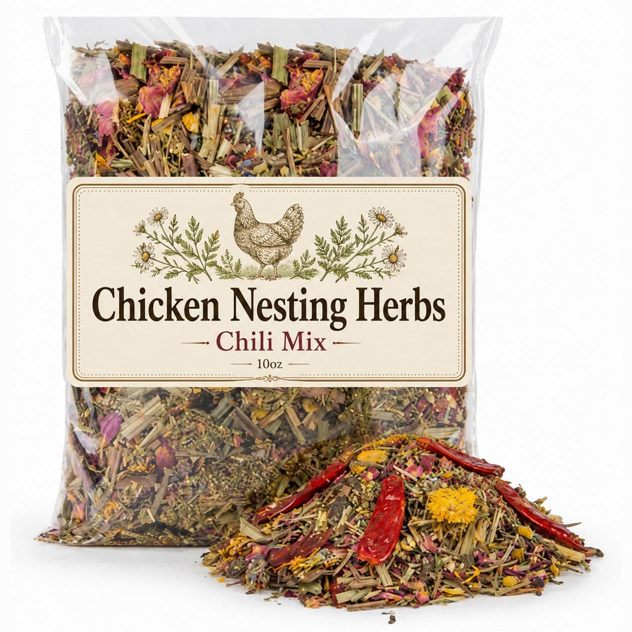 RAINFLOW Chicken Nesting Herbs  10oz Natural Dried Herb Blend for Nesting Box...
