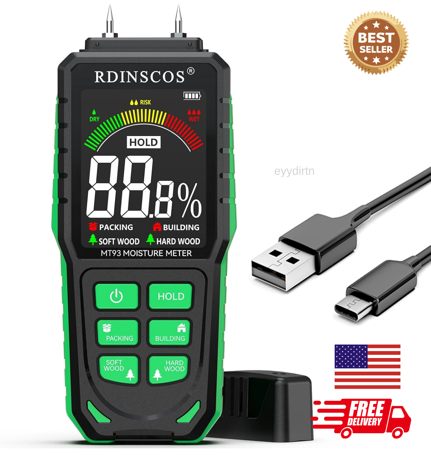 Medidor De Humedad Digital Detector De Fugas De Agua Prueba De Humedad Nuevo