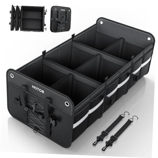 SUV Trunk Organizer - Car Storage Box with Reflective XX-Large Black