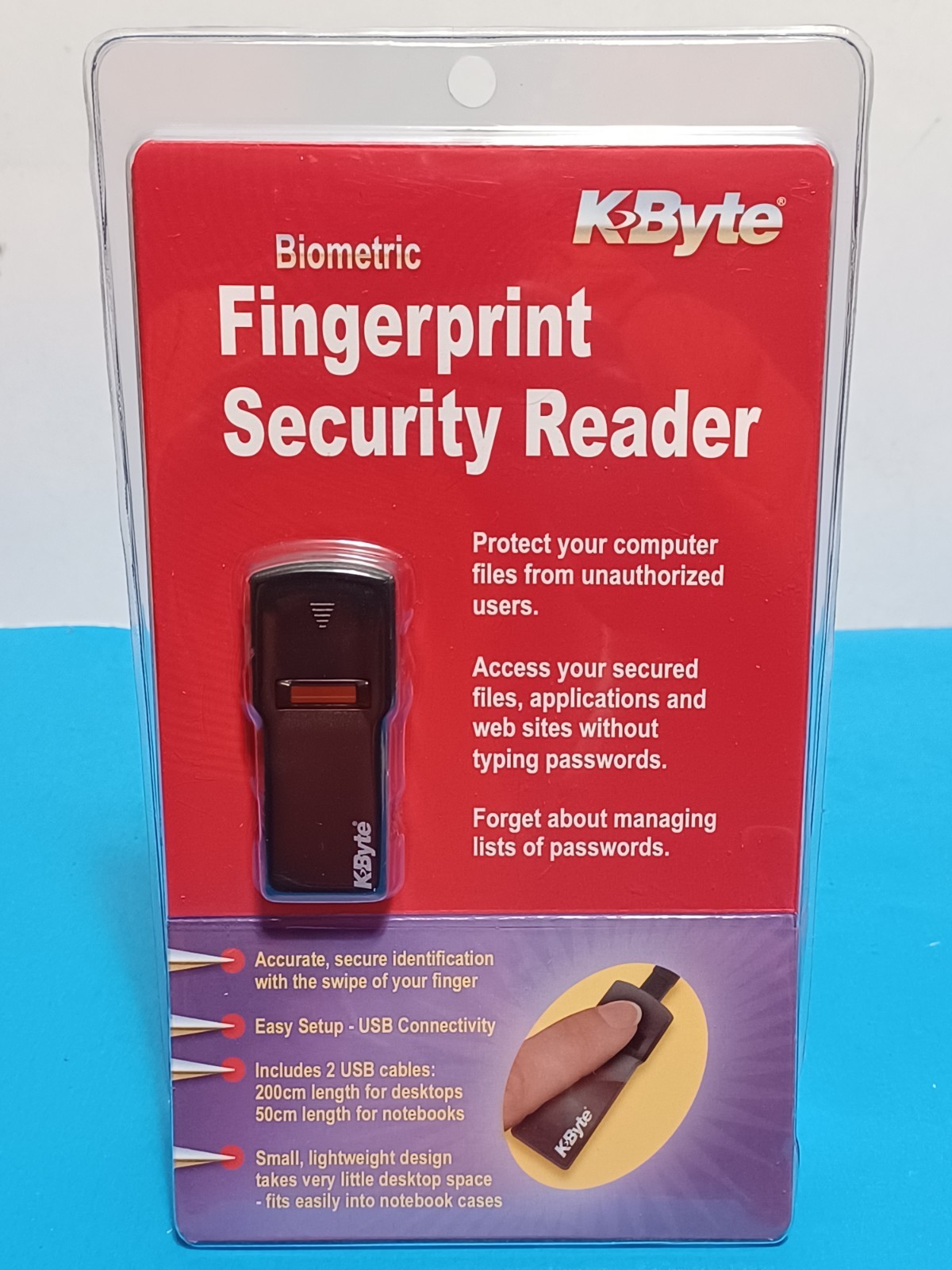 KByte Fingerprint Security Reader USB ~ BRAND NEW  SEALED Package Windows