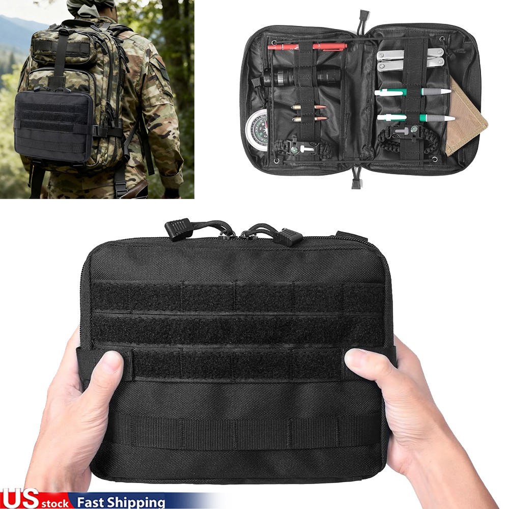 Tactical MOLLE  Pouch EDC Multi-Bag Waterproof Black for Outdoor Hiking Camping