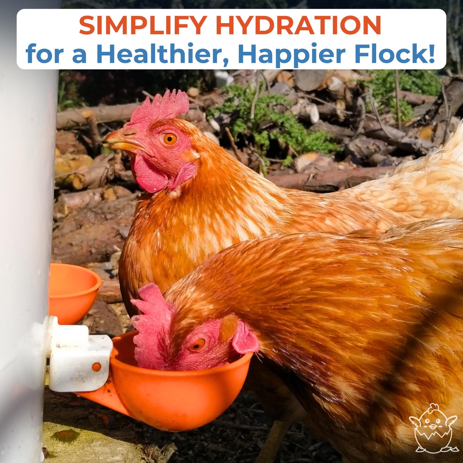 Large Automatic Chicken Waterer Cups | Chicken Water Feeder Suitable for Chic...