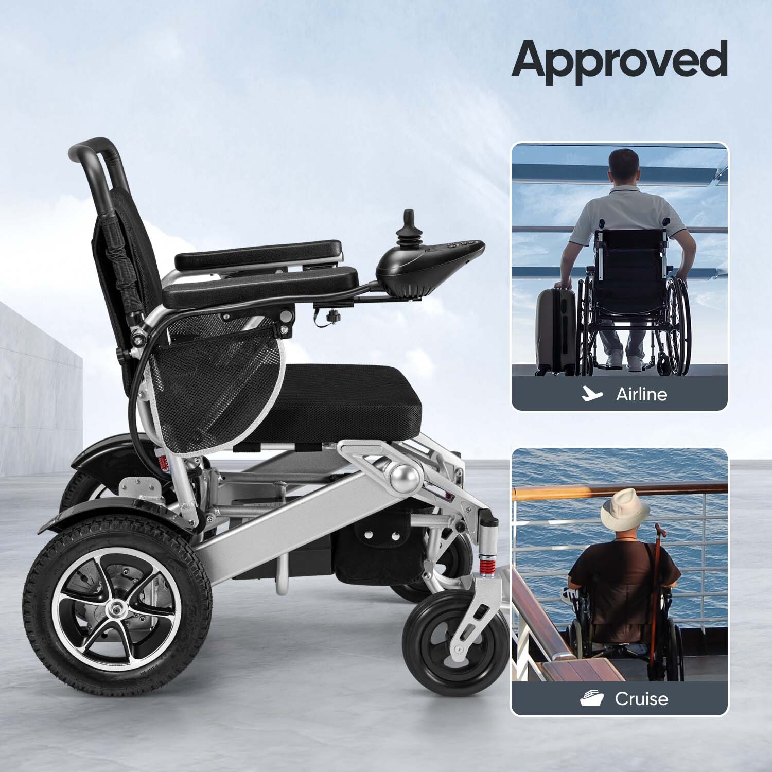 Folding Electric Wheelchair Power Wheelchairs Mobility Scooter Lightweight Adult