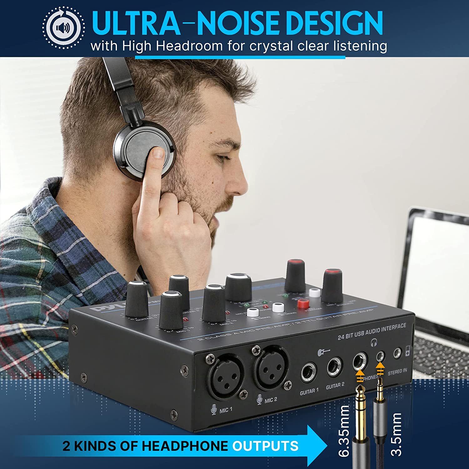 PylePro PMUX6 Pro Usb Audio Interface With Mic/Line