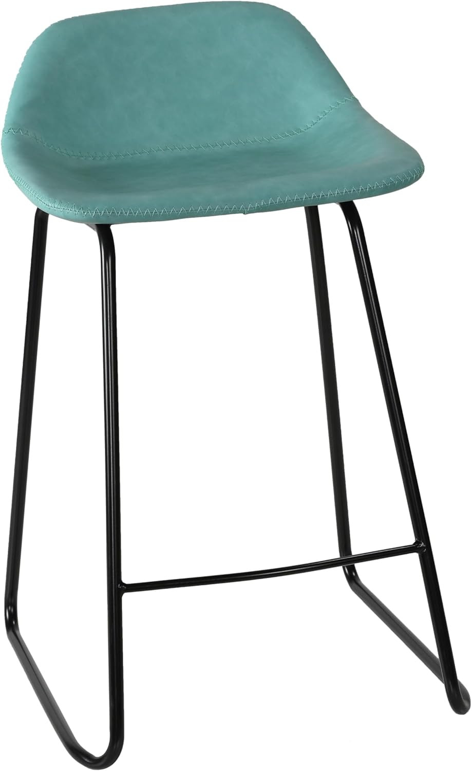 Ava Counterstools Aqua Blue Faux Leather Set of 2