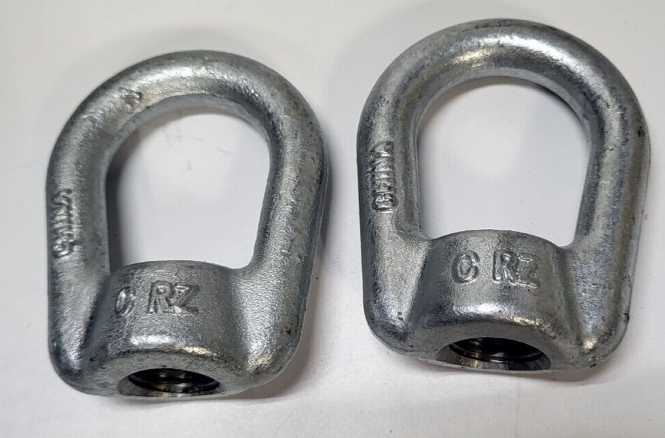 Lot of 2 New 3/4-10 Steel Threaded Lifting Eye Nut Ring Fasteners