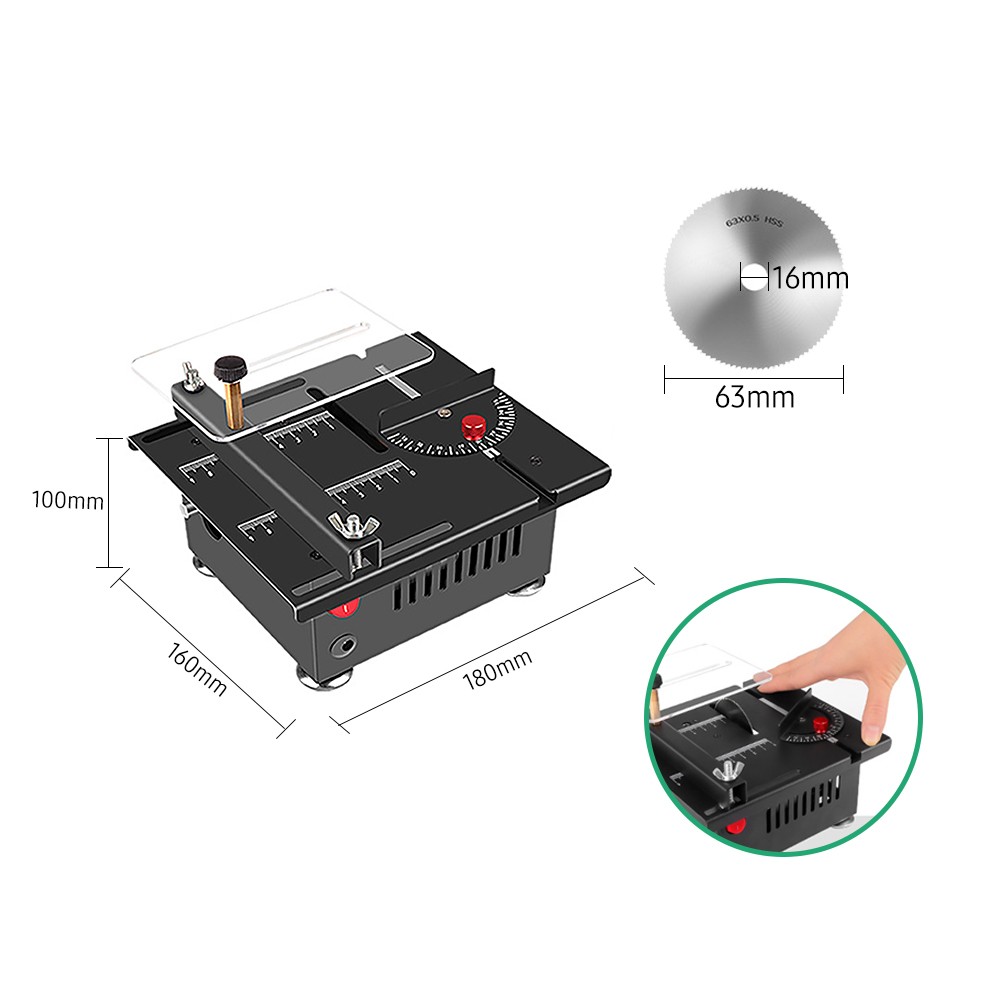 Table Saw Multi Functional Speed Angle Adjustable Wood Acrylic Plastic Cutting