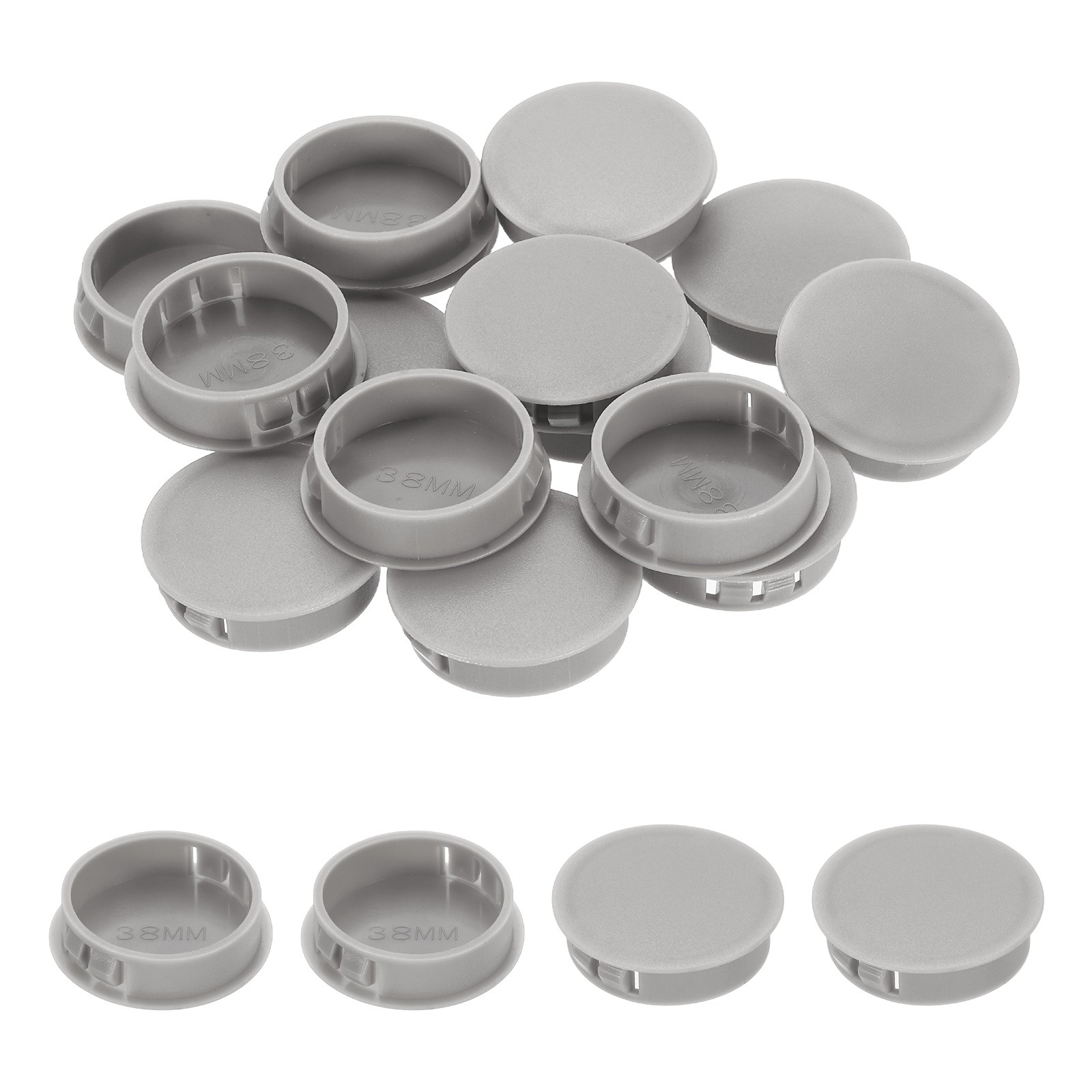 Gray Hole Plugs 50pcs 1-1/2" Plastic Plugs for Round Holes Flush Type