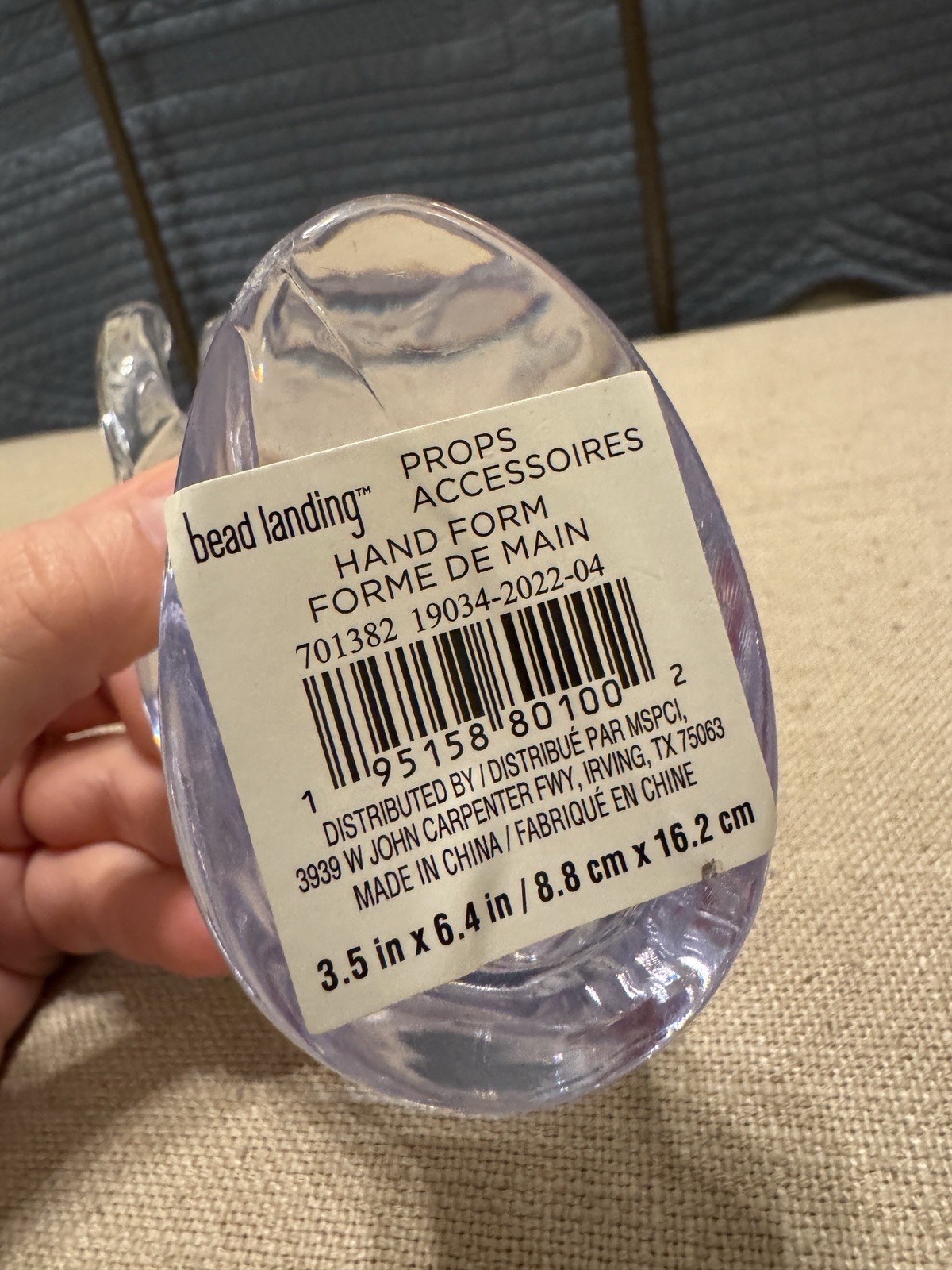 Clear Hand Form Display by Bead Landing New