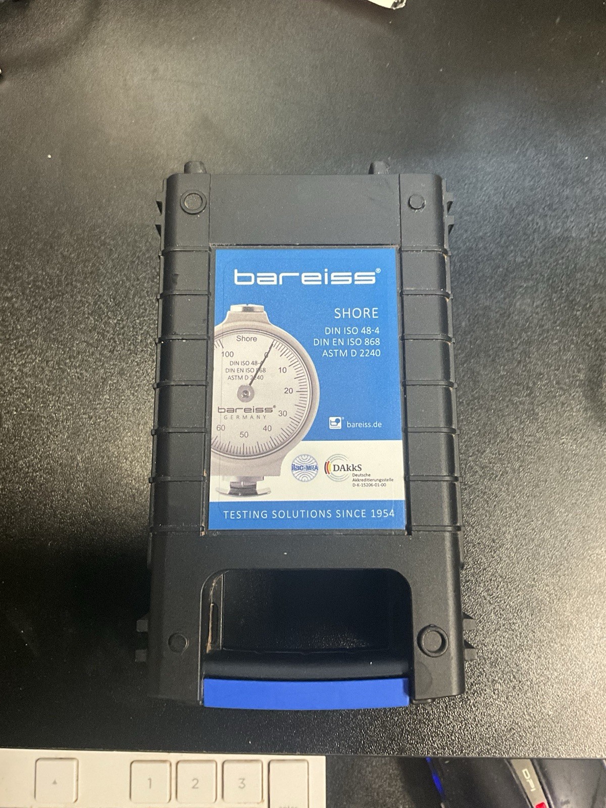 Bareiss Shore Durometer DIN ISO 48-4 W/Case Hardness Tester, Lab Eqpt