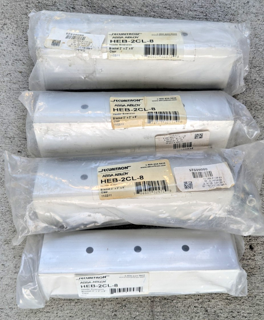 Securitron Assa Abloy HEB-2CL-8 Header Extension Bracket 2"x2"x8" Lot of 4